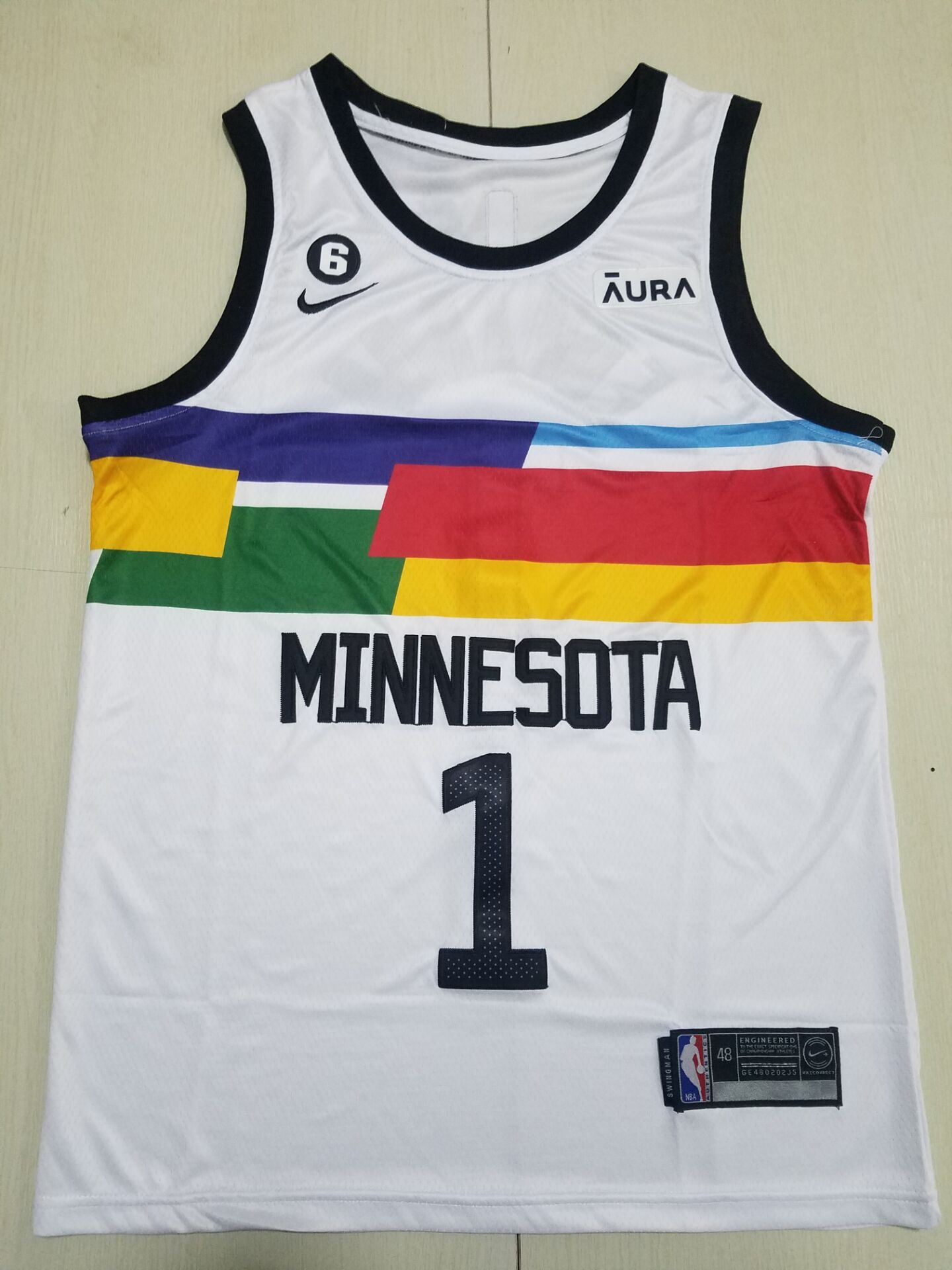 Men Minnesota Timberwolves #1 Anthony Edwards Nike White City Edition 2022 NBA Jersey